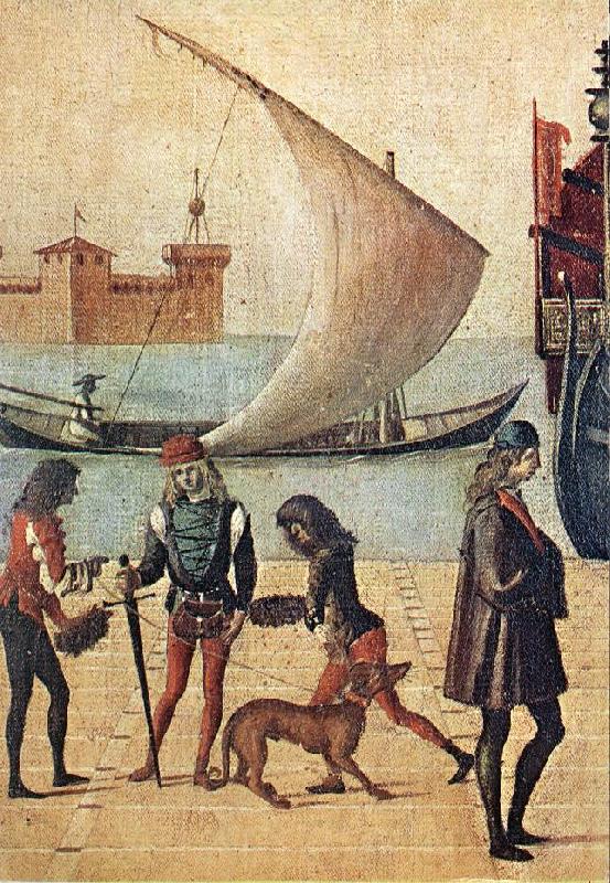 CARPACCIO, Vittore Arrival of the English Ambassadors (detail) f Spain oil painting art